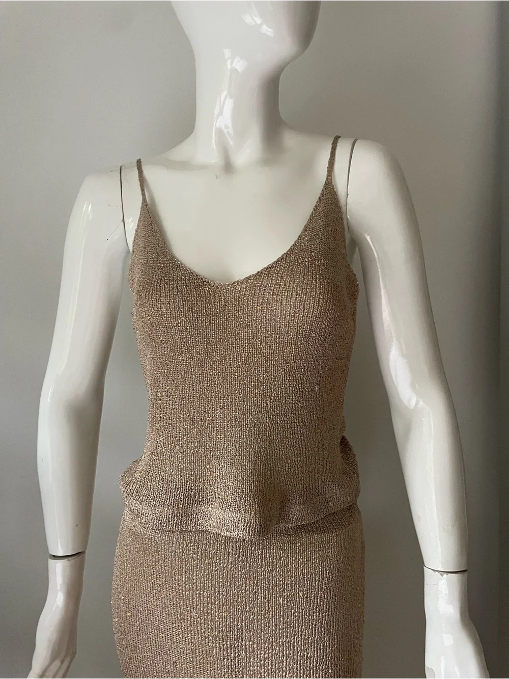 White Fox Shimmer Knit Two-Piece Set – Size Large sheer - Picture 5 of 11